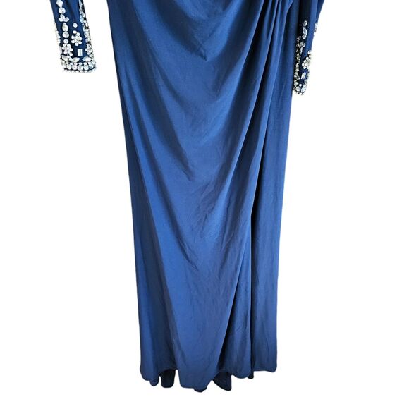 Mac Duggal Navy One-Shoulder Maxi Dress - Picture 4 of 11